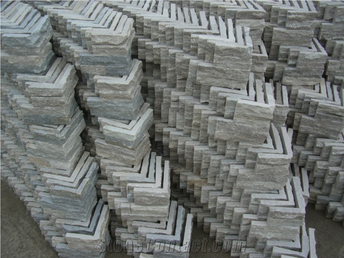 Wellest Rough Grey Slate Z Shape Culture Stone Corner,Ledge Stone Corner,Stacked Stone Corner,Wall Cladding Tile,Veneer Panel Sl-007rc