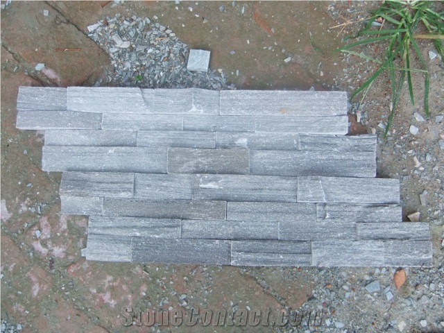 Wellest Rough Grey Slate Z Shape Culture Stone, Ledge Stone,Stacked Stone, Wall Cladding Tile ,Veneer Panel Sl-007rz