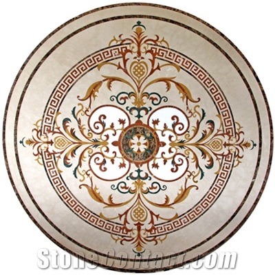 Wellest Round Water Jet Marble Medallion,Honeycomb,Stone Pattern Model No.Wm003