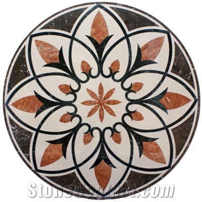 Wellest Round Water Jet Marble Medallion,Honeycomb,Stone Pattern Model No.Wm004