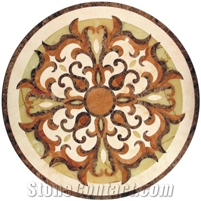 Wellest Round Water Jet Marble Medallion,Honeycomb,Stone Pattern Model No.Wm005