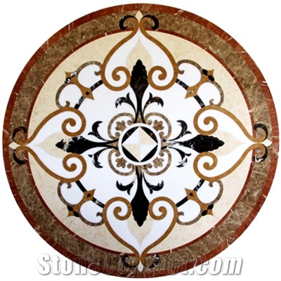 Wellest Round Water Jet Marble Medallion,Honeycomb,Stone Pattern Model No.Wm006