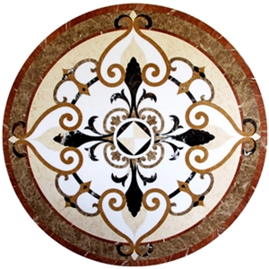 Wellest Round Water Jet Marble Medallion,Honeycomb,Stone Pattern Model No.Wm006