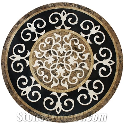 Wellest Round Water Jet Marble Medallion,Honeycomb,Stone Pattern Model No.Wm007