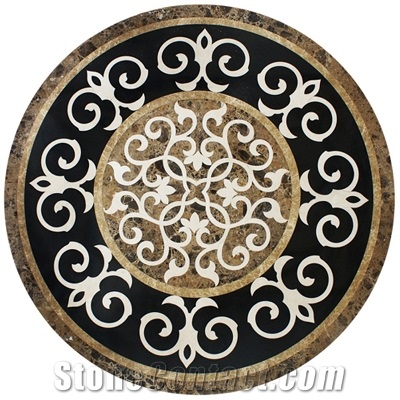 Wellest Round Water Jet Marble Medallion,Honeycomb,Stone Pattern Model No.Wm009