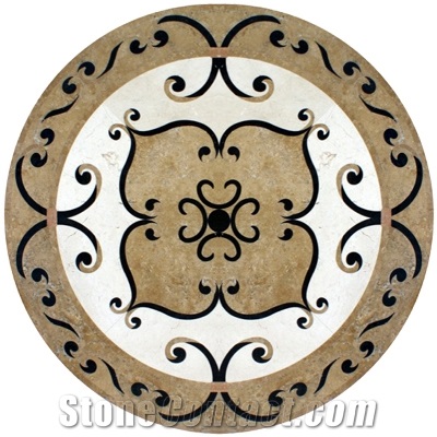 Wellest Round Water Jet Marble Medallion,Honeycomb,Stone Pattern Model No.Wm010