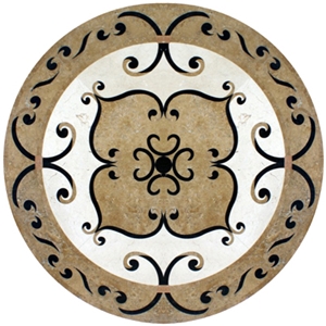 Wellest Round Water Jet Marble Medallion,Honeycomb,Stone Pattern Model No.Wm010