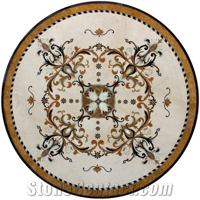 Wellest Round Water Jet Marble Medallion,Honeycomb,Stone Pattern Model No.Wm011