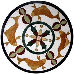 Wellest Round Water Jet Marble Medallion,Honeycomb,Stone Pattern Model No.Wm012