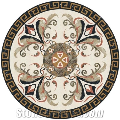 Wellest Round Water Jet Marble Medallion,Honeycomb,Stone Pattern Model No.Wm013