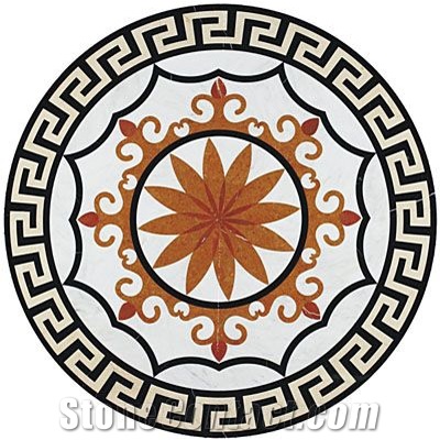 Wellest Round Water Jet Marble Medallion,Honeycomb,Stone Pattern Model No.Wm015