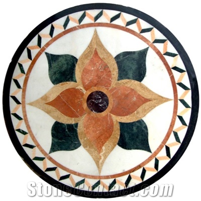 Wellest Round Water Jet Marble Medallion,Honeycomb,Stone Pattern Model No.Wm017