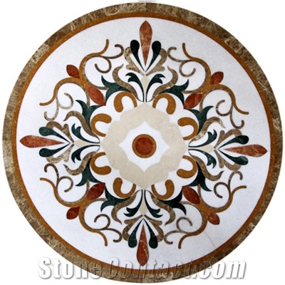 Wellest Round Water Jet Marble Medallion,Honeycomb,Stone Pattern Model No.Wm018