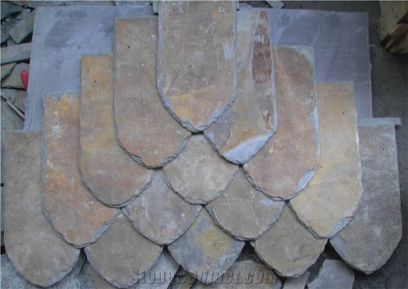 Wellest Rusty Brown Rectangular Black Slate Roof Tile,Sides Natural Split with Pre-Drilled Holes,Model No.Srt013