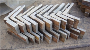 Wellest Rusty Slate Culture Stone Corner, Ledge Stone Corner,Stacked Stone Corner, Flat,Wall Cladding Tile ,Back Ground,Multi Colour Slate,Sl-015fc