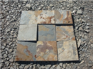 Wellest Rusty Slate Natural Finish Floor Tile,China Multicolour Slate,St-015n