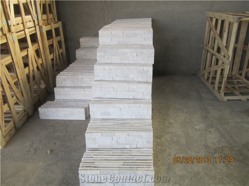 Wellest Shinning White Quartzite Culture Stone, Ledge Stone,Stacked Stone,Wall Cladding Tile,Veneer Panel