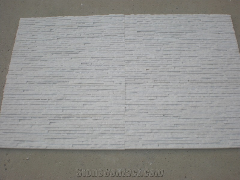 Wellest Shinning White Quartzite Culture Stone, Ledge Stone,Stacked Stone, Wall Cladding Tile ,Veneer Panel,Squre Shape,Split Finish,Fow Water Flows.
