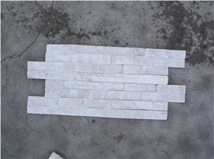 Wellest Shinning White Quartzite Culture Stone, Ledge Stone,Stacked Stone, Wall Cladding Tile ,Veneer Panel, Z Shape,Interlocked