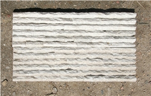 Wellest Shinning White Quartzite Splited Culture Stone,Ledge Stone,Stacked Stone,Wall Cladding Tile,Veneer Panel Back Ground,For Water Flow,Ql-310s