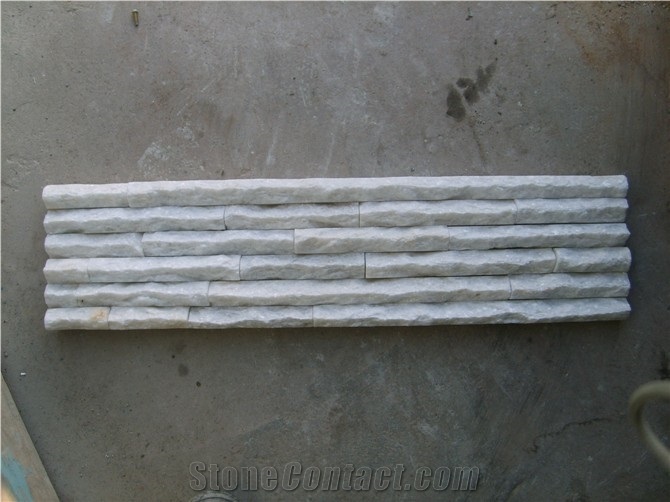 Wellest Shinning White Quartzite Splited Culture Stone,Ledge Stone,Stacked Stone,Wall Cladding Tile,Veneer Panel Back Ground,For Water Flow,Ql-310s