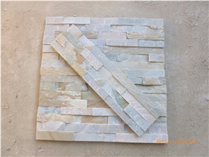 Wellest Sl-014f Yellowood Slate Flat Culture Stone, Ledge Stone,Stacked Stone, Wall Cladding Tile ,Veneer Panel, Square, China Natural Beige Slate