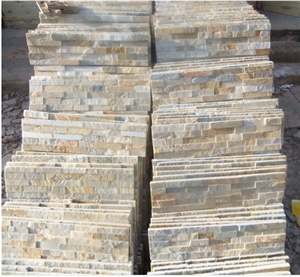 Wellest Sl-014f Yellowood Slate Flat Culture Stone, Ledge Stone,Stacked Stone, Wall Cladding Tile ,Veneer Panel, Square, China Natural Beige Slate