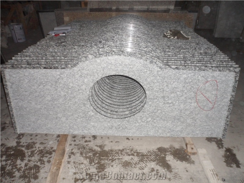 Wellest Spray White Granite Vanity Top,Countertop,Bath Top,Natural Stone