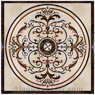 Wellest Square Water Jet Marble Medallion,Honeycomb,Stone Pattern Model No.Wm020