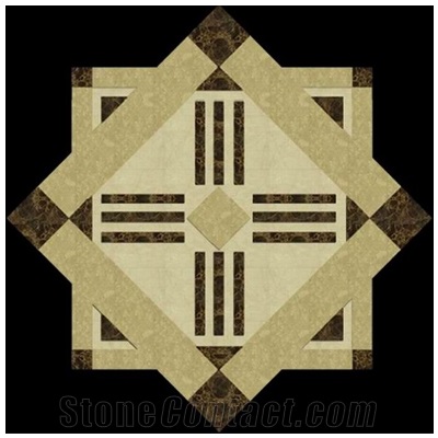 Wellest Square Water Jet Marble Medallion,Honeycomb,Stone Pattern Model No.Wm022