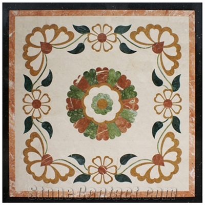 Wellest Square Water Jet Marble Medallion,Honeycomb,Stone Pattern Model No.Wm025