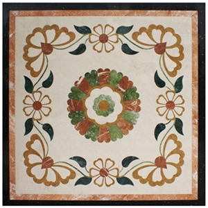 Wellest Square Water Jet Marble Medallion,Honeycomb,Stone Pattern Model No.Wm025