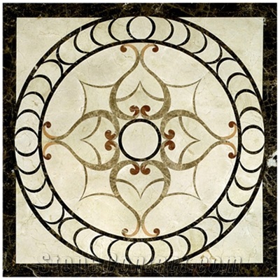 Wellest Square Water Jet Marble Medallion,Honeycomb,Stone Pattern Model No.Wm029