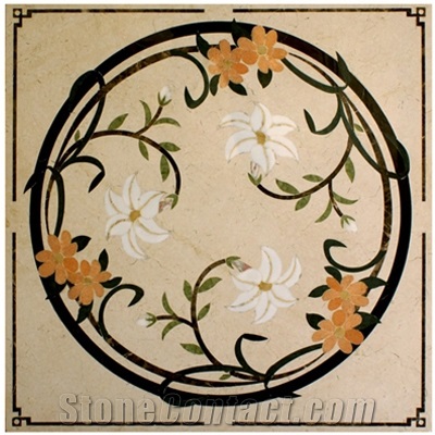 Wellest Square Water Jet Marble Medallion,Honeycomb,Stone Pattern Model No.Wm032