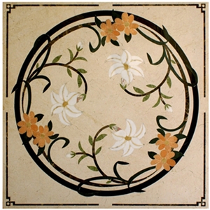 Wellest Square Water Jet Marble Medallion,Honeycomb,Stone Pattern Model No.Wm032