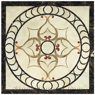 Wellest Square Water Jet Marble Medallion,Honeycomb,Stone Pattern Model No.Wm034