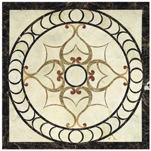 Wellest Square Water Jet Marble Medallion,Honeycomb,Stone Pattern Model No.Wm034