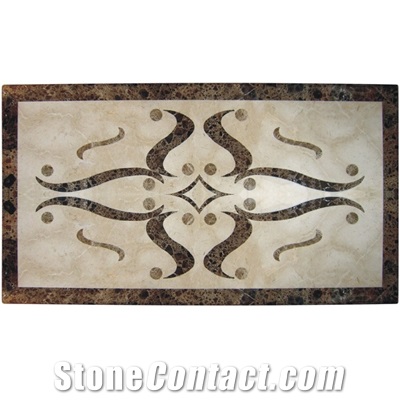 Wellest Square Water Jet Marble Medallion,Honeycomb,Stone Pattern Model No.Wm035