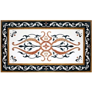 Wellest Square Water Jet Marble Medallion,Honeycomb,Stone Pattern Model No.Wm036
