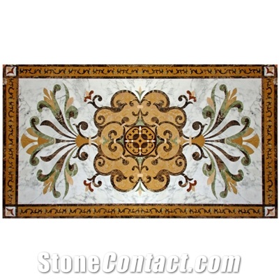 Wellest Square Water Jet Marble Medallion,Honeycomb,Stone Pattern Model No.Wm038