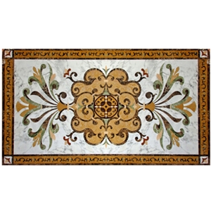 Wellest Square Water Jet Marble Medallion,Honeycomb,Stone Pattern Model No.Wm038