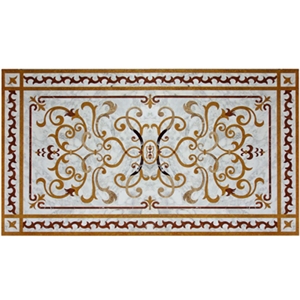 Wellest Square Water Jet Marble Medallion,Honeycomb,Stone Pattern Model No.Wm039