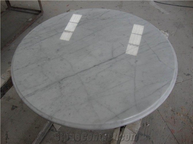 Wellest Statuario White Marble Table Top, Restaurant Top,Round Top, Round Table,Natrual Stone