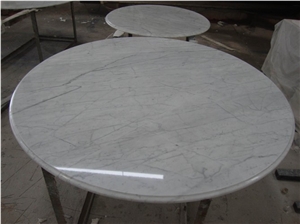 Wellest Statuario White Marble Table Top, Restaurant Top,Round Top, Round Table,Natrual Stone