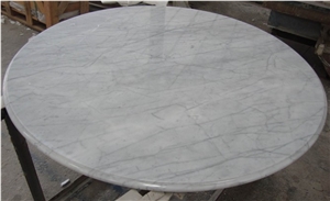 Wellest Statuario White Marble Table Top, Restaurant Top,Round Top, Round Table,Natrual Stone