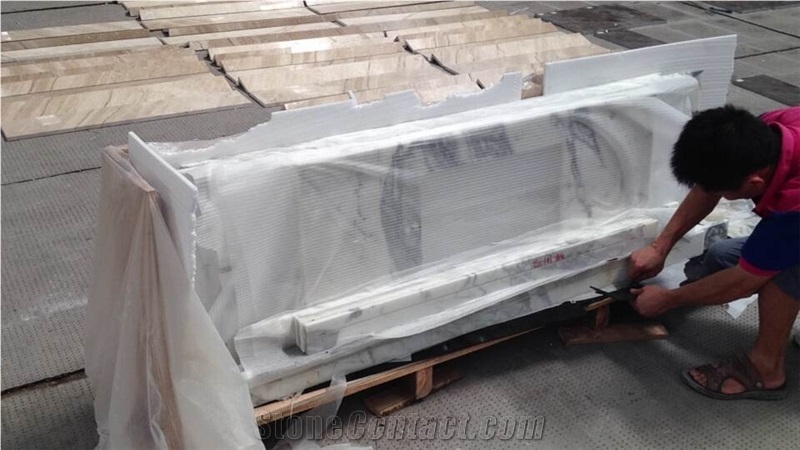 Wellest Statuario White Marble Vanity Top, Bath Top, Bar Top,Front Desk, Natural Stone