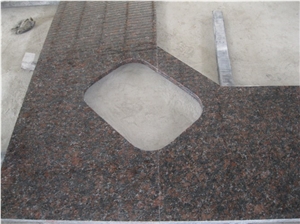 Wellest Tan Brown Granite Countertop with Undermount Sink,Bar Top, Restaurant Top,Front Desk,Kitchen Top,Natural Stone
