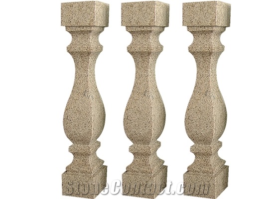 Wellest Yellow Granite Baluster,Balustrade&Railings,China Granite, G682 Sunset Yellow Dark Rusty Granite,Model No.Gb009