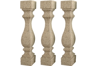 Wellest Yellow Granite Baluster,Balustrade&Railings,China Granite, G682 Sunset Yellow Dark Rusty Granite,Model No.Gb009