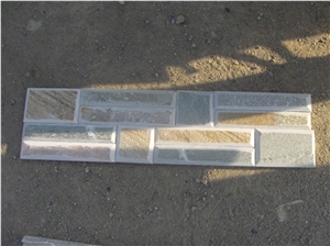 Wellest Yellowood Slate Flat Culture Stone, Ledge Stone,Staked Stone, Wall Cladding Tile ,Bevel Edge,China Natural Beige Slate